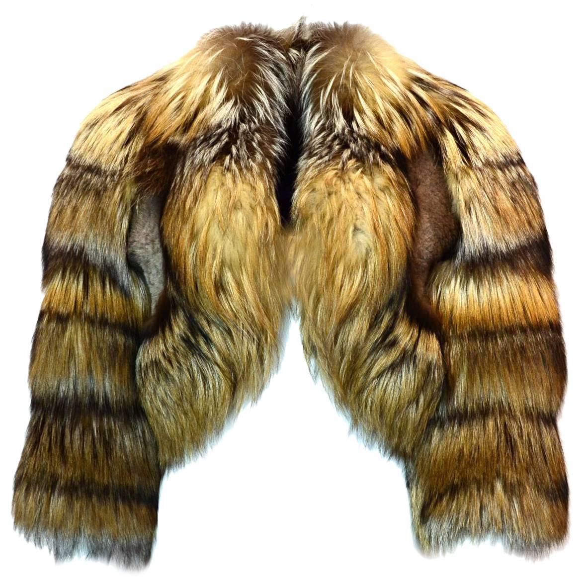 Emilio Pucci Runway Cropped Fox Fur Jacket