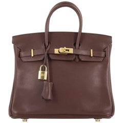 Hermes Birkin Handbag Havane Evergrain with Gold Hardware 25