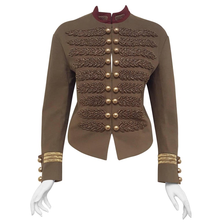 Gucci Prince Charming Green Military Style Jacket Intricate Metallic ...