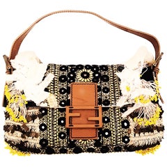 Fendi Multi Tan Canvas w Multi Texture & Color w/ Tan Leather Shoulder Stra