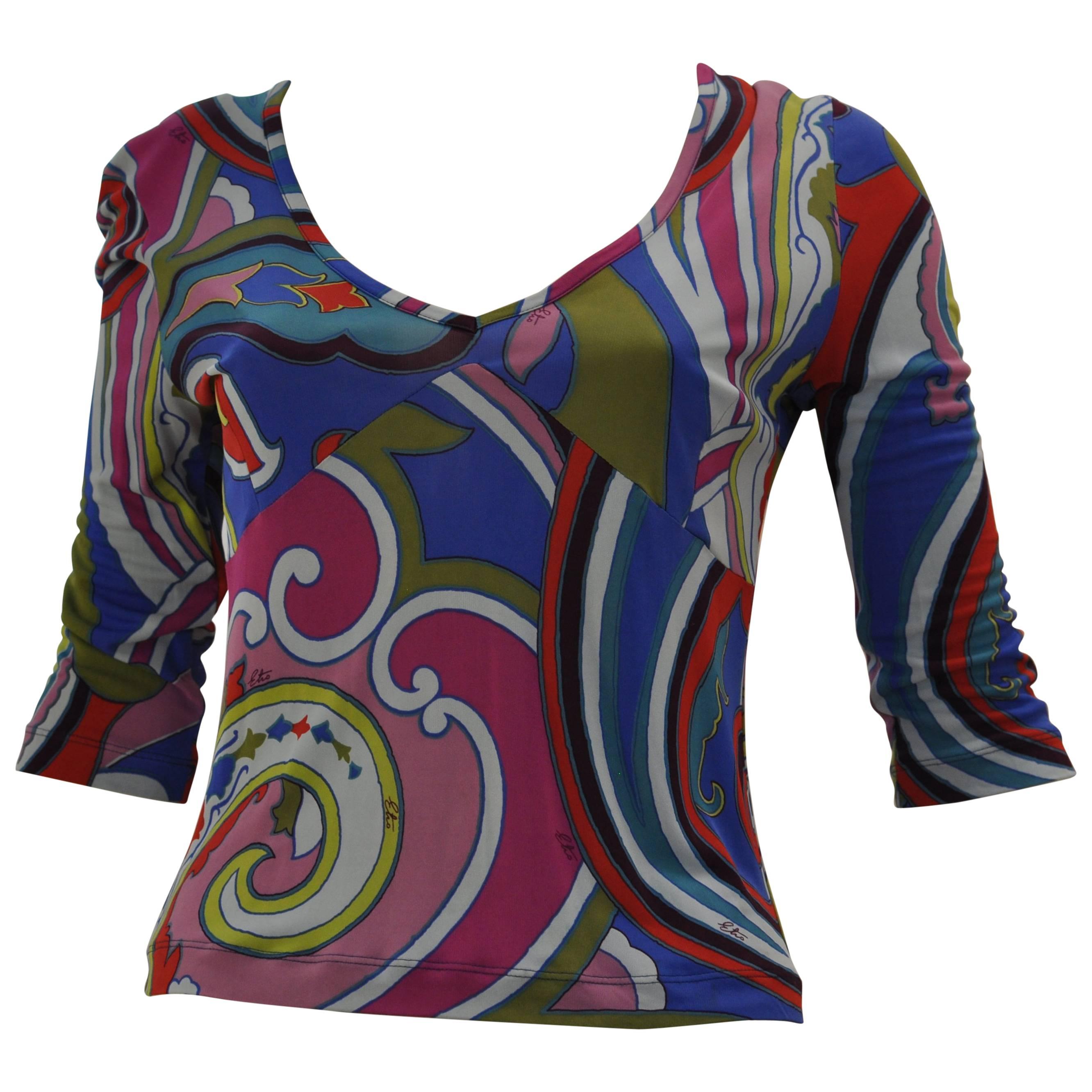 Etro Abstract Printed Top  For Sale