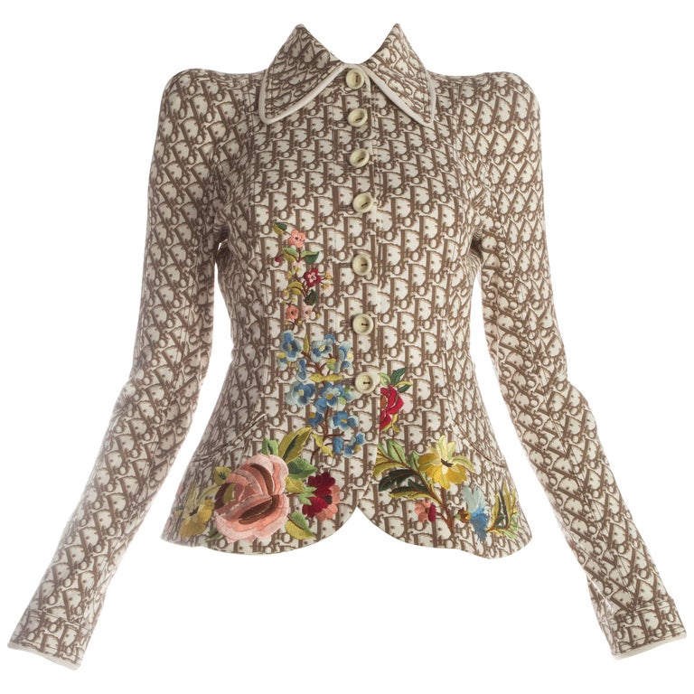 Christian Dior monogram structured jacket with floral embroidery, S/S