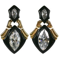 Vintage Angela Kramer Marquise Crystal Earrings