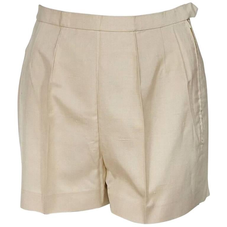 Ivory Vintage Emilio Pucci Silk Shorts