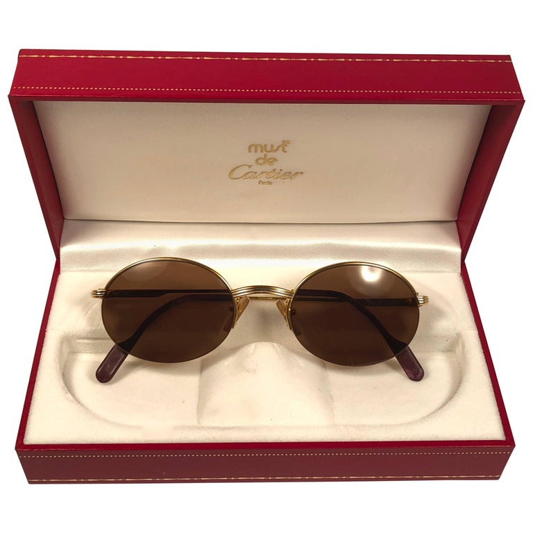 Mint Cartier Oval Gold Manhattan 49mm Frame18k Plated  display picture 3