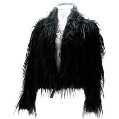 Issey Miyake Vintage Black Mohair and Ribbon Cardigan 