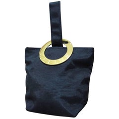 Celine Black Gold Toned "Celine" Hardware Coins Bag.