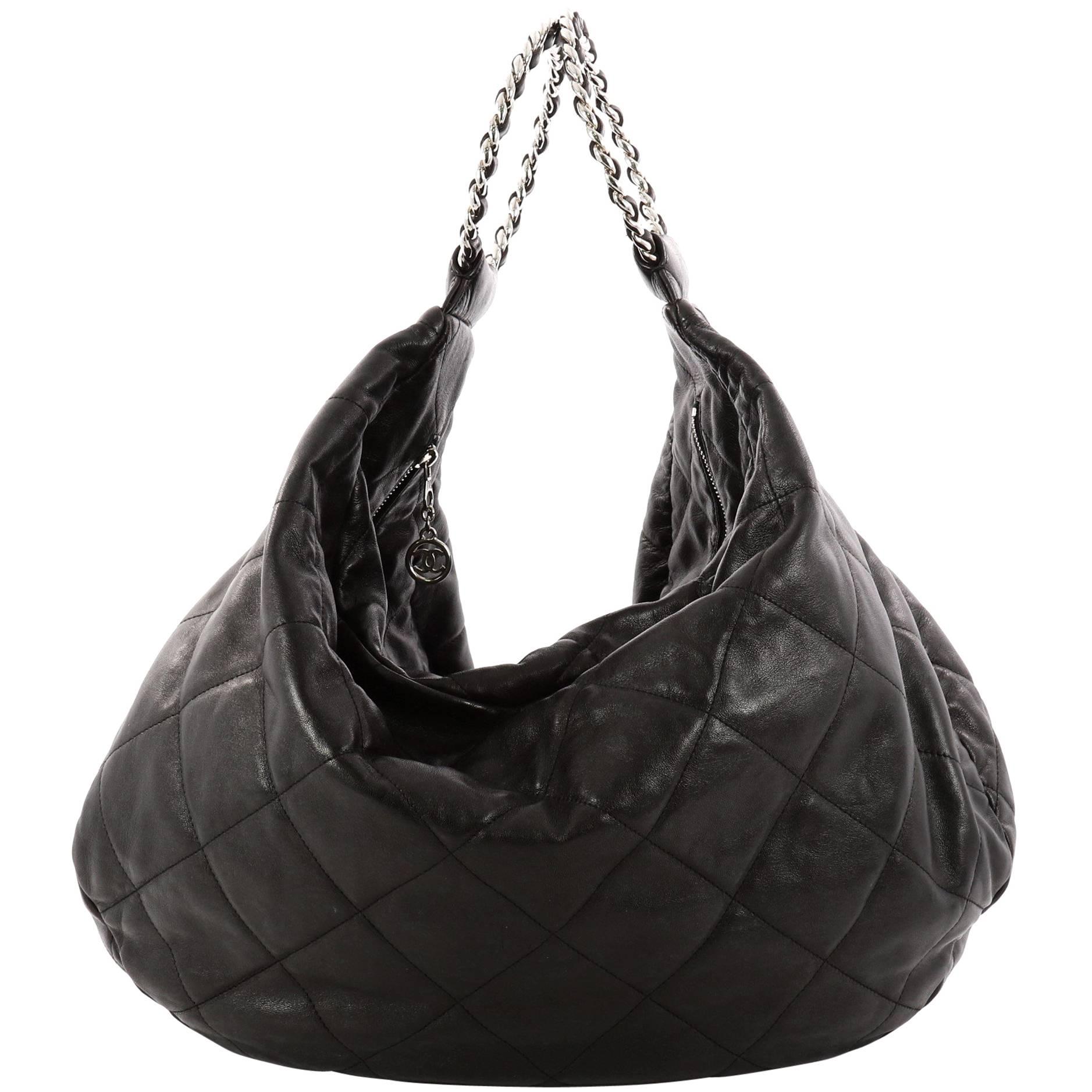 Chanel Leather CC Chain Large Hobo (SHF-22910) – LuxeDH