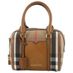 Burberry Alchester Convertible Satchel House Check and Leather Small