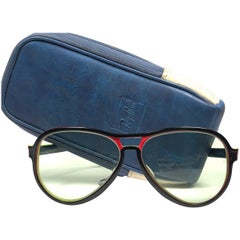 New Vintage Ray Ban B&L Vagabond Rasta Changeable Green Lenses Sunglasses USA