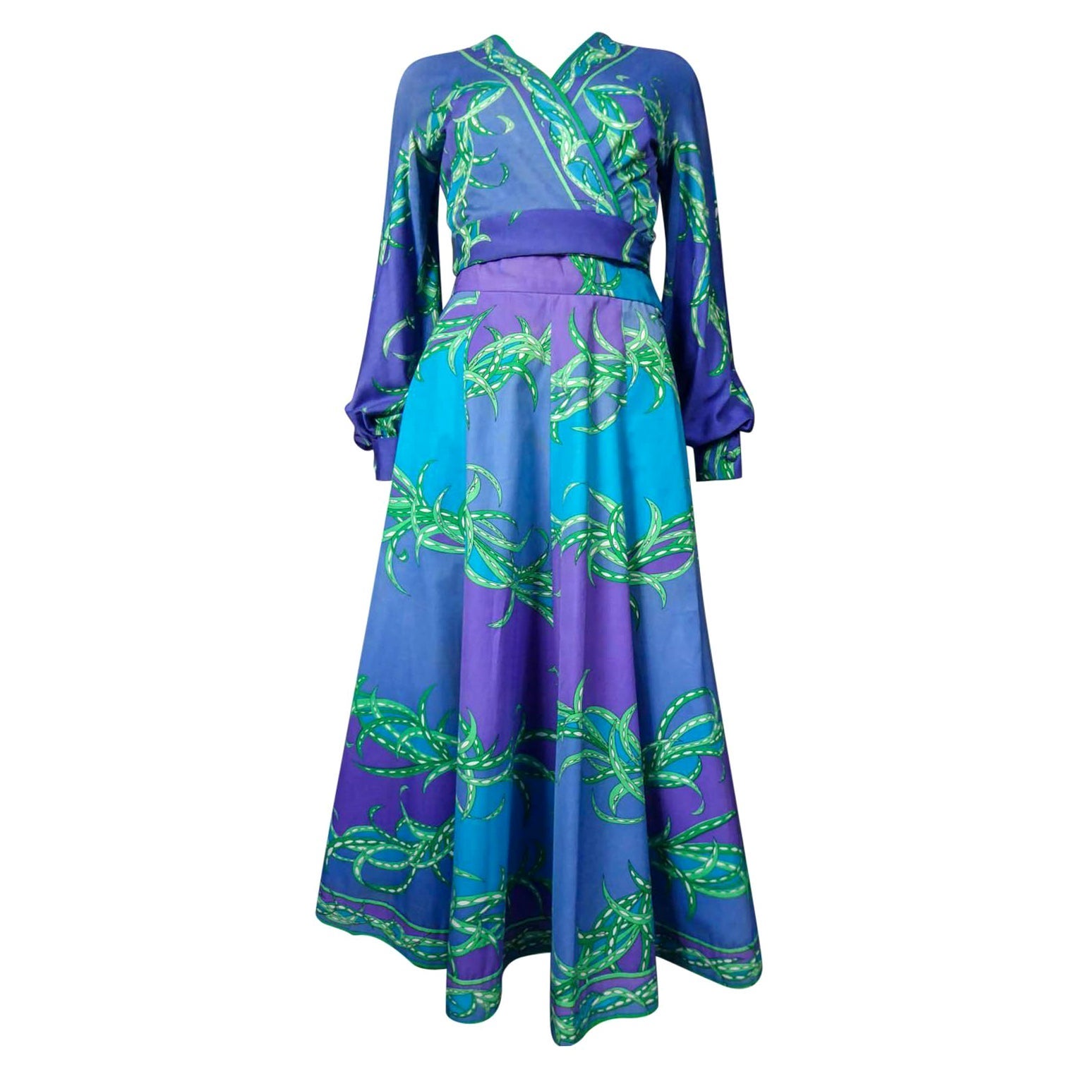 Emilio Pucci Bolero and skirt Printed cotton set, Circa 1970s