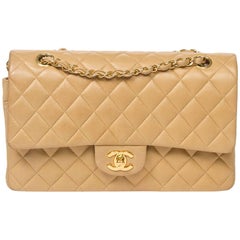 Shoulder bag Chanel Classic Double Flap in beige leather
