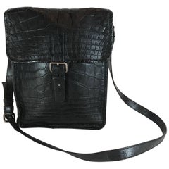 Prada Black Crocodile Crossbody Bag