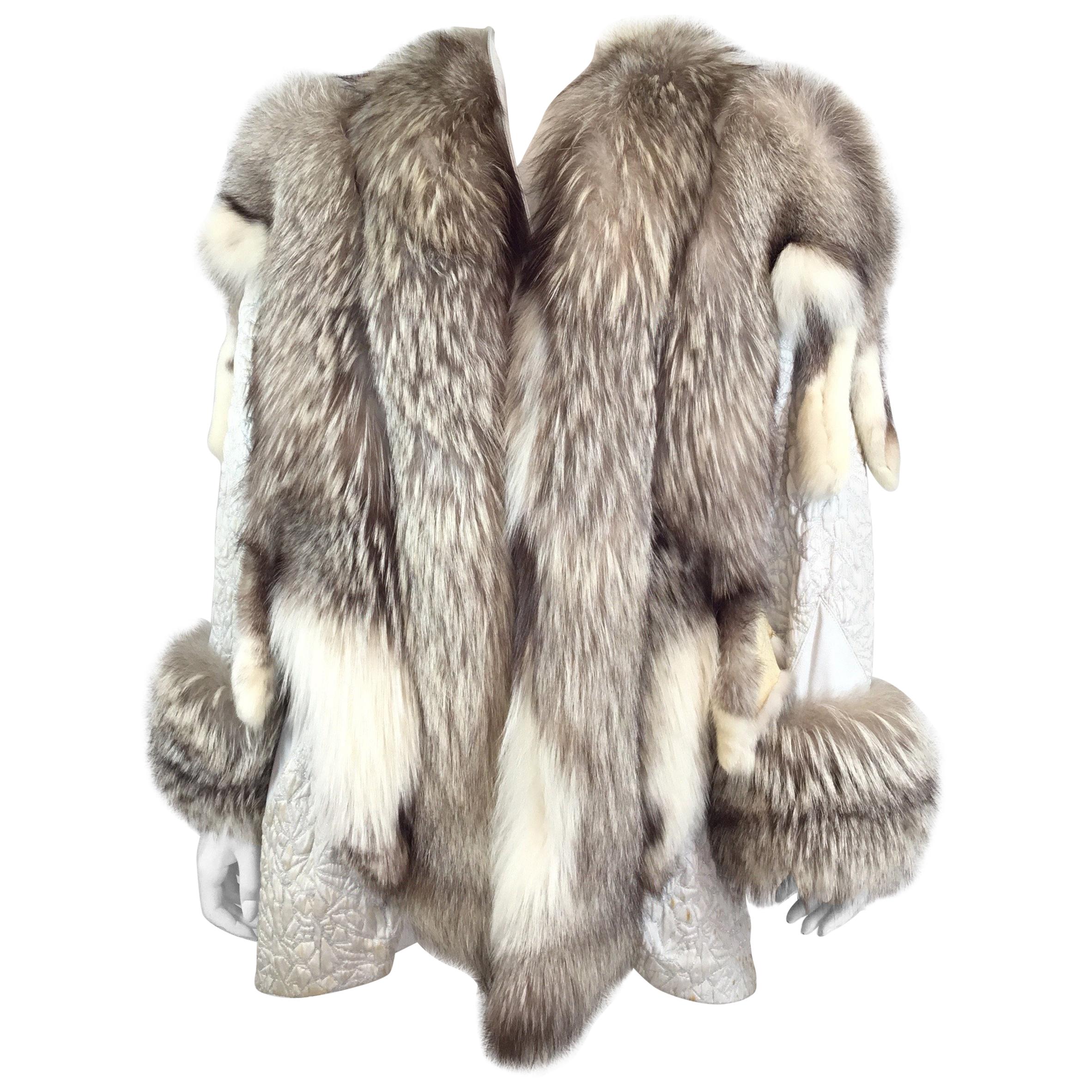 Christine Vogdt Fox Fur and Leather Coat