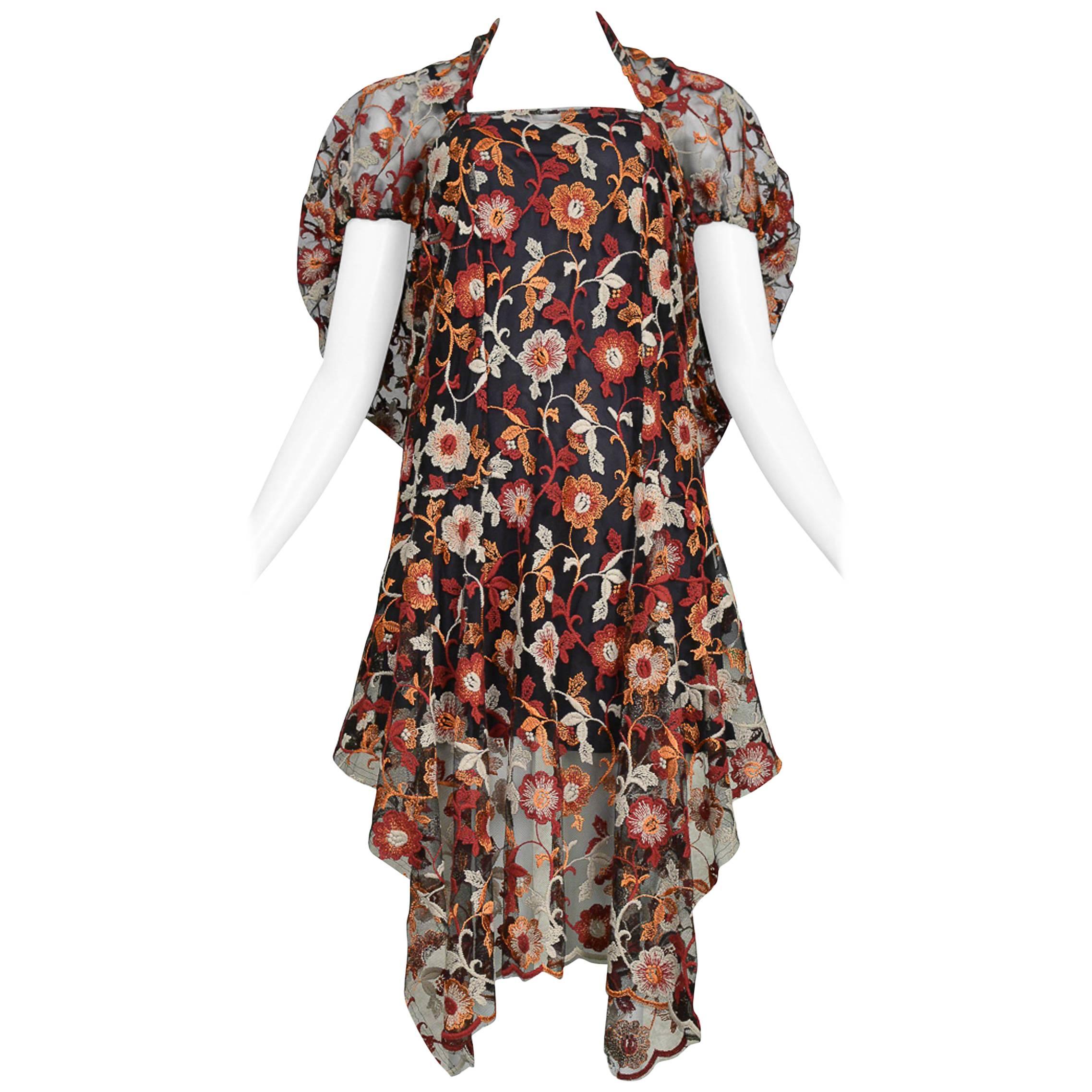 Junya Watanabe Floral Embroidered Dress 2011 For Sale