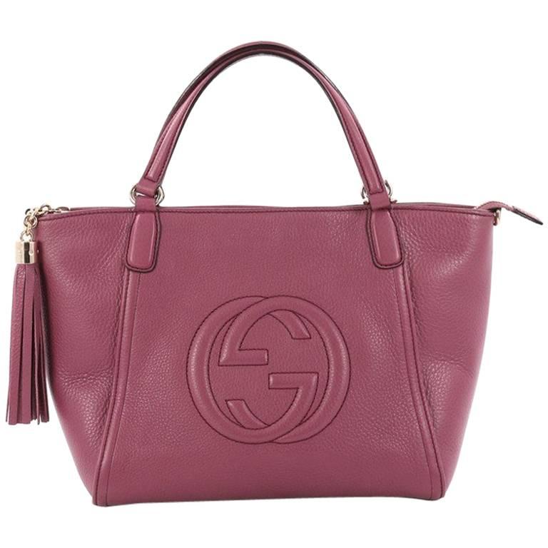 Gucci Soho Convertible Top Handle Bag Leather Medium