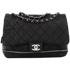 Chanel Expandable Flap Bag Quilted Nylon Medium