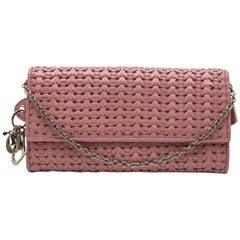 CHRISTIAN DIOR bag in Chain in Light pink Braided Leather