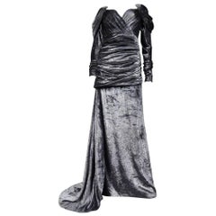 Yves Saint Laurent Couture Velvet Evening Dress, Fall 1982