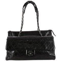 Chanel Ritz Flap Bag Quilted Patent Largee