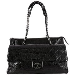 Chanel Ritz Flap Bag Quilted Patent Largee 