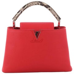 Louis Vuitton Capucines Handbag Leather with Python PM