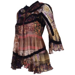 Etro Silk Multi Print 
Multicolor With Flared Sleeves Top