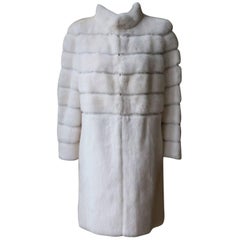 Fendi Snow White Mink Pequin Fur Coat
