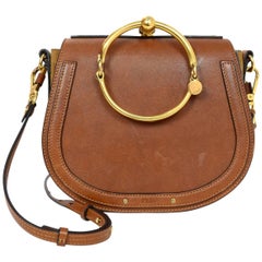 Chloe Caramel Calfskin & Suede Medium Nile Bracelet Crossbody Bag