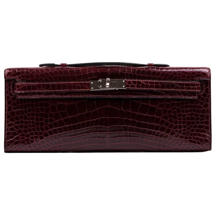 Hermes Kelly Cut Clutch in Red H Alligator Leather