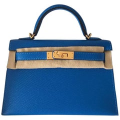 Hermès Mini Kelly II Foin Chevre Leather Gold Hardware at 1stDibs