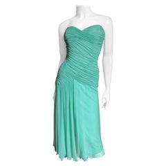 Vintage Vicky Tiel Ruched Strapless Dress
