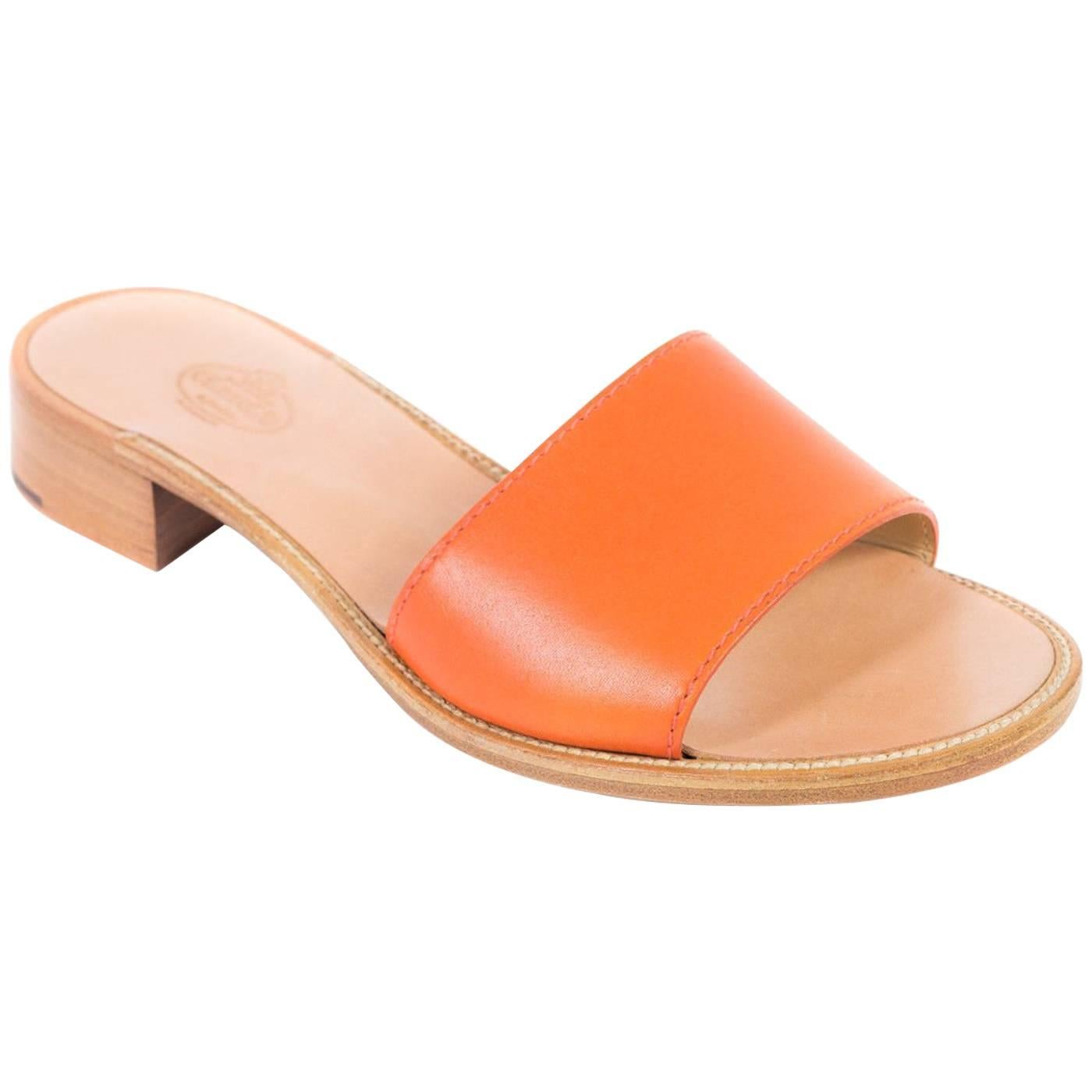 Church's Laura Tangerine Leather Mules Sandals For Sale