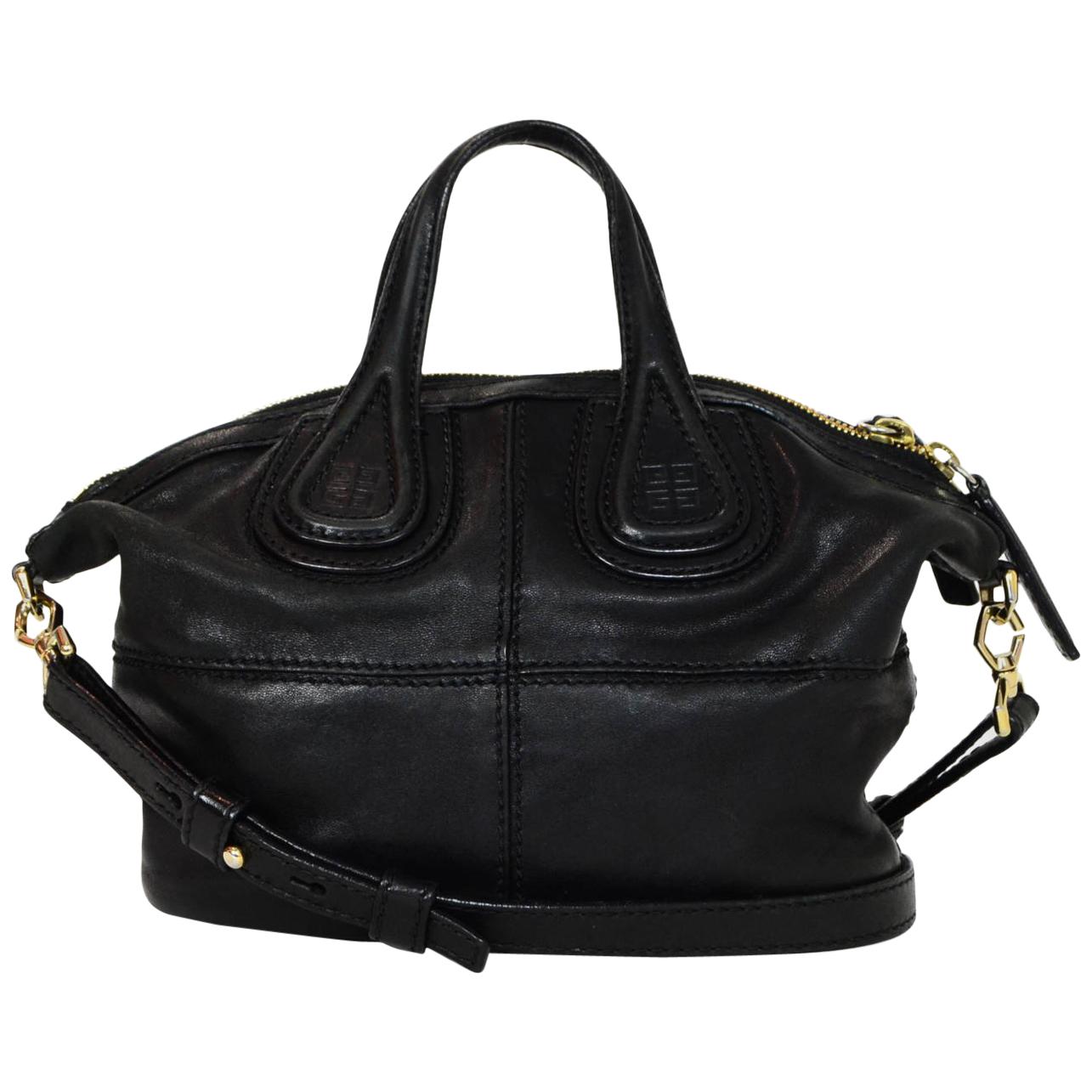 Givenchy Black Lambskin Micro Nightingale Satchel Crossbody Bag with Dust Bag