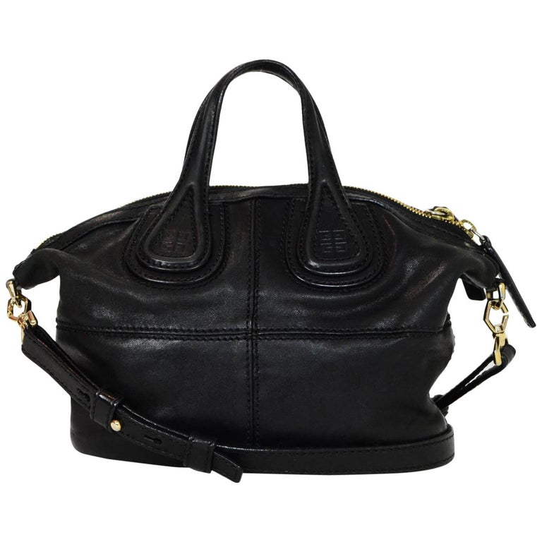 Givenchy Black Lambskin Micro Nightingale Satchel Crossbody Bag with