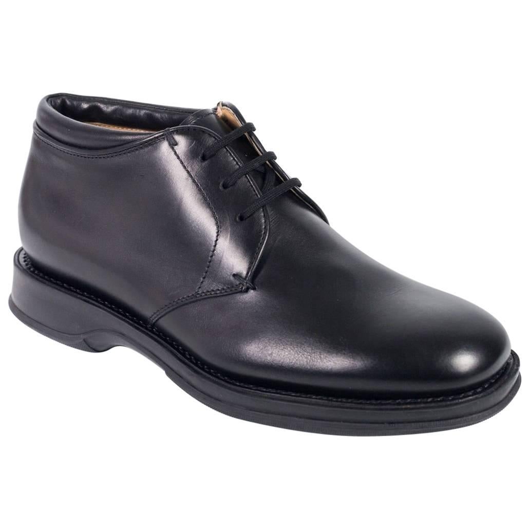 Church's Women's Solid Black Leather Lace Up Shoes For Sale