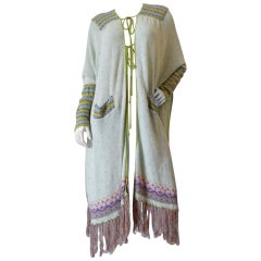 Vintage Bill Gibb Knit Duster Jacket, 1970s