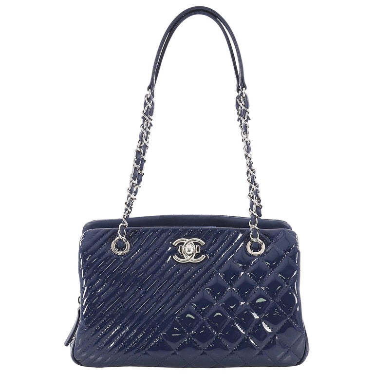 Chanel Coco Boy Tote Quilted Patent Medium at 1stDibs