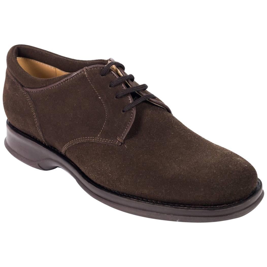 Church's Dark Brown Suede Lace-Up Charmain Shoes For Sale