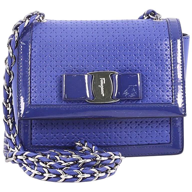 Salvatore Ferragamo Ginny Crossbody Bag Laser Cut Leather Mini at 1stDibs