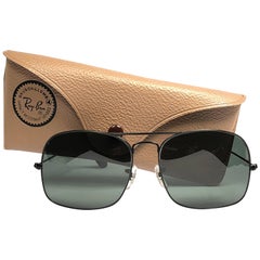 New Rare Vintage Ray Ban 1978 Black Matte Grey G15 Lens 58' B&L Sunglasses