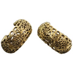 Christian Dior Vintage Haute Couture Gold Plated Earrings