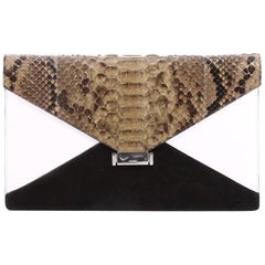 Celine Diamond Clutch Leather with Python and Suede