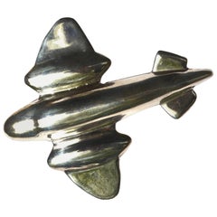 Oversized Taxco Mexico Plane Brooch, 1980s