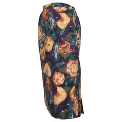 Retro Emanuel Ungaro 1980s Long Floral Skirt Size 4/6.