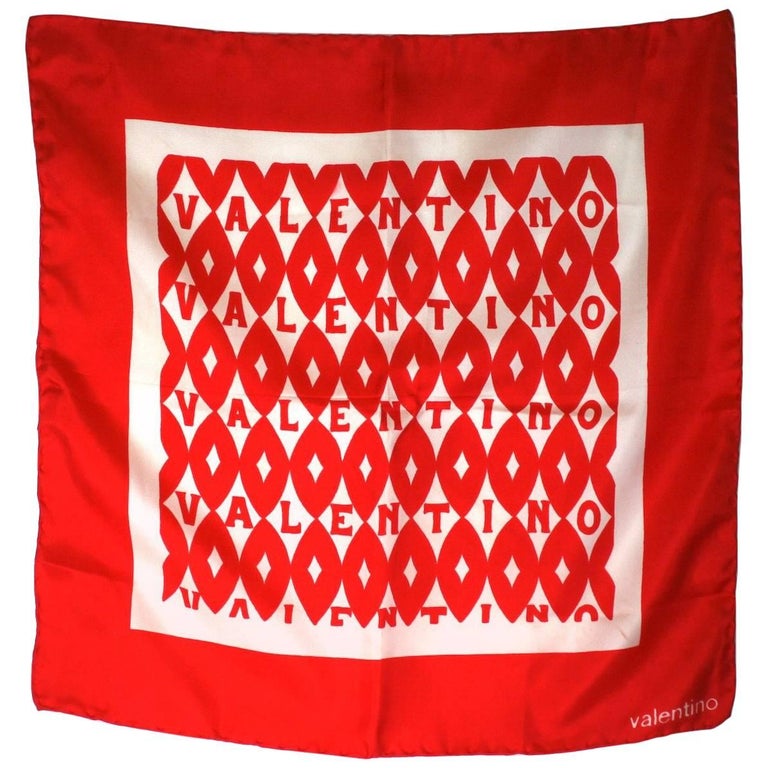 Valentino Silk Logo Scarf at 1stDibs valentino logo scarf