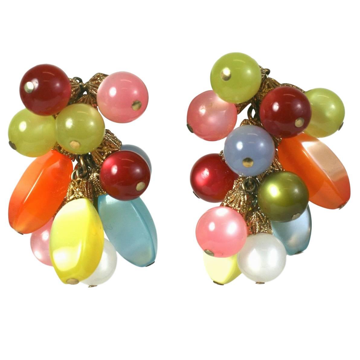 Napier Moon Glow Berry Cluster Ear Clips For Sale