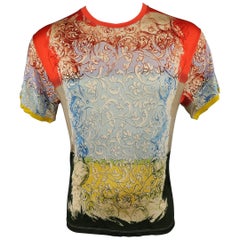 Mehrfarbiges T-Shirt mit Barock-Blumendruck von Jean Paul Gaultier