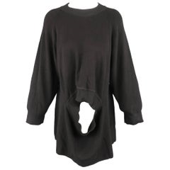 Issey Miyake Black Cotton Knit Transformative Pullover