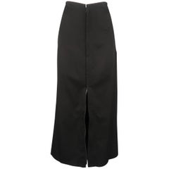 YOHJI YAMAMOTO Size XS Black Wool Double Zip Long A line Skirt